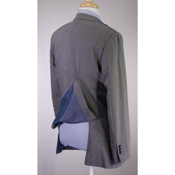 Knot Standard Custom Made Gray 2-Btn Super 130's Wool Blazer Jacket 38R - Picture 8 of 11